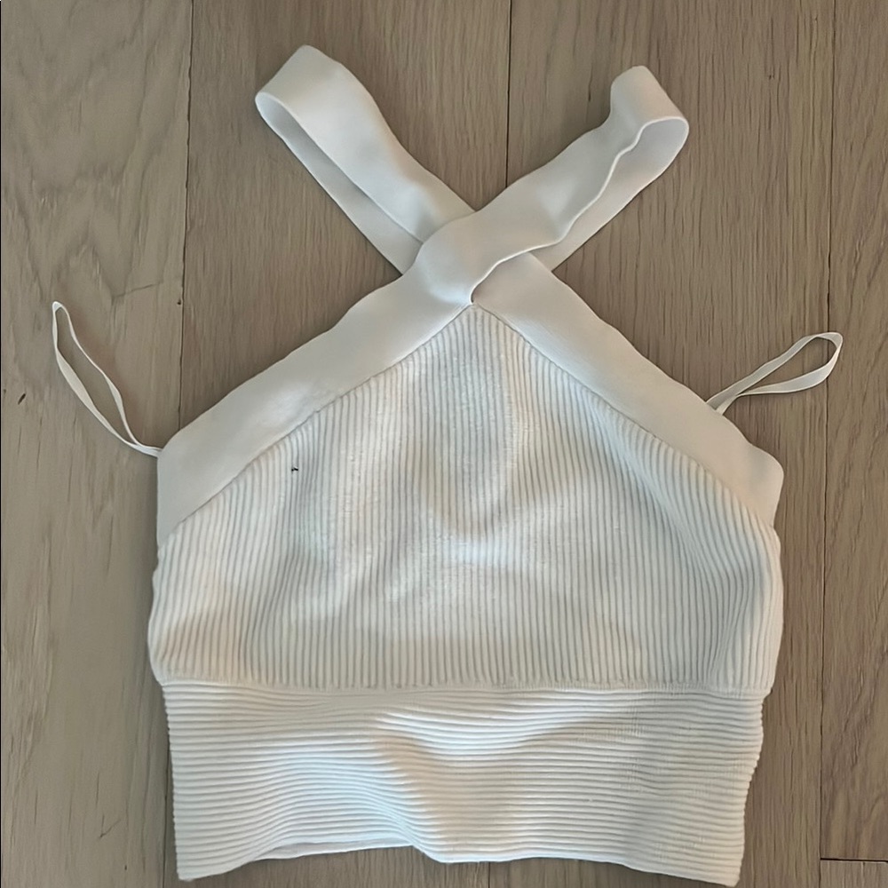 A&F Ribbed Cropped Halter Top